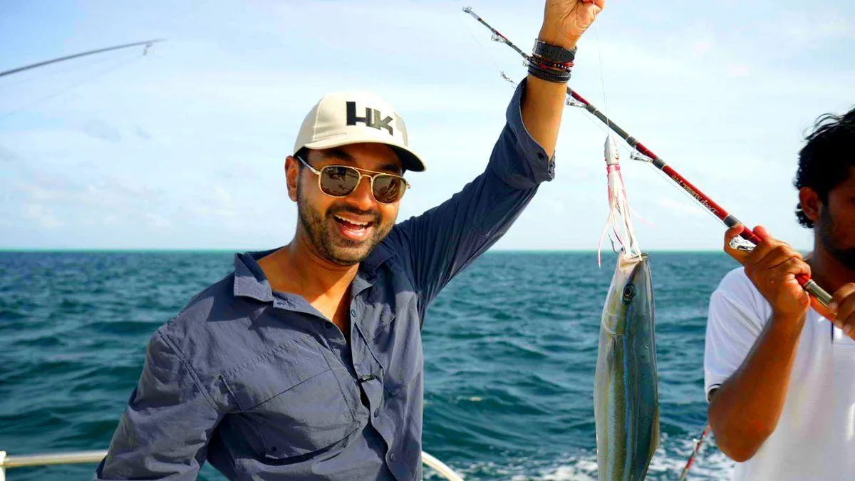 The catch, taken on a single line