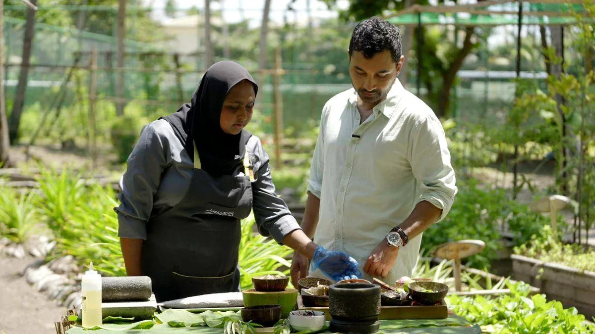 Prepping in the resort garden