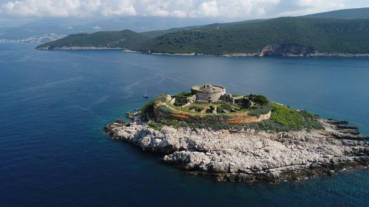 Island fortress, Montenegro &mdash; aerial