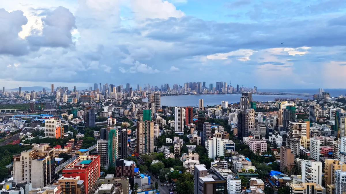 Mumbai at the end of the day, from the air